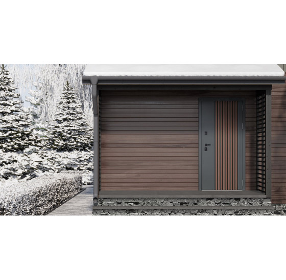 Стальная дверь "Nord" (терморазрыв 3к). Заказная модель. | Два слоя покрытия: первый слой - цинкогрунт, второй слой - порошковое покрытие (дверь - 