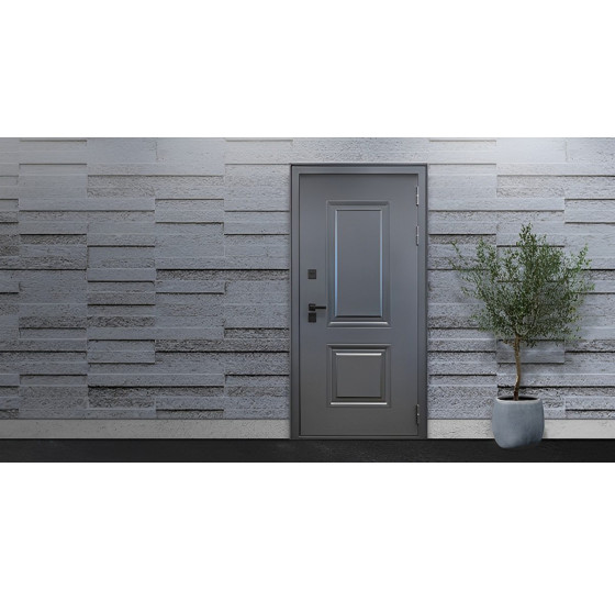 Стальная дверь "Арктика" с зеркалом (терморазрыв 3к). Заказная модель. | Порошковое покрытие 