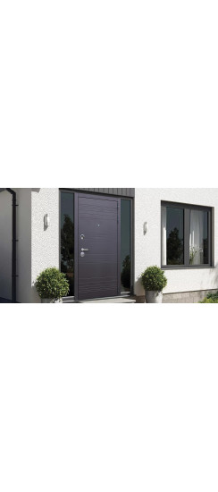 Стальная дверь "Дуэт". Заказная модель. | Муар черный, 2050х880; 2050х960 правое и левое открывание