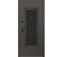 Стальная дверь Таганай с окном и английской решеткой (терморазрыв 3к)