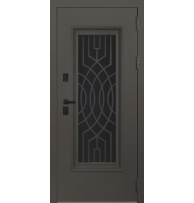 Стальная дверь Таганай с окном и английской решеткой (терморазрыв 3к)
