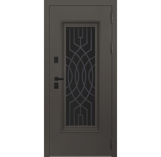 Стальная дверь Таганай с окном и английской решеткой (терморазрыв 3к) | Два цвета покраски рамы и полотна (внешняя сторона - 