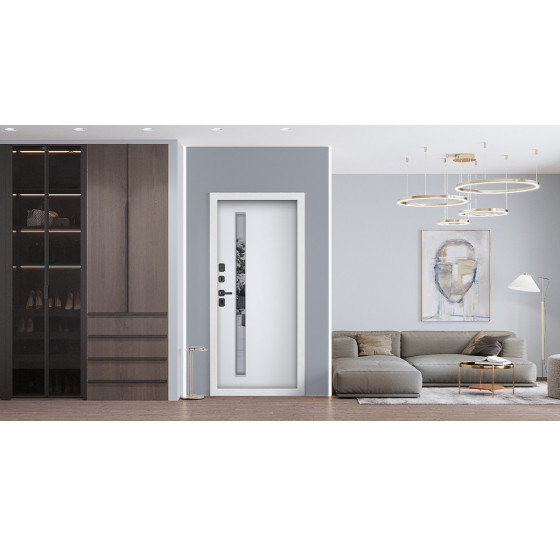 Стальная дверь «Стайл» с окном (терморазрыв 3к). Заказная модель. | Два цвета покраски коробки: внешняя сторона - 