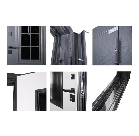 Стальная дверь "Galant" с окном (терморазрыв 3к). Заказная модель. | Два слоя покрытия: первый слой - цинкогрунт, второй слой - порошковое покрытие (цвет 