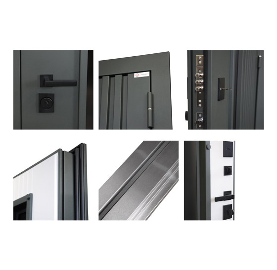 Стальная дверь "Барс" с окном (терморазрыв 3к). Заказная модель. | Два слоя покрытия металла: первый слой - цинкогрунт, второй слой - порошковое покрытие 