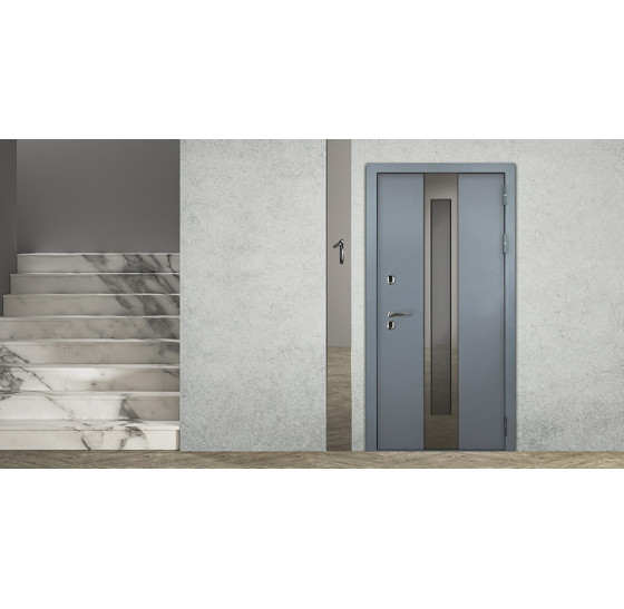 Стальная дверь "Император" с окном (терморазрыв 3к). Заказная модель. | Два слоя покрытия: первый слой - цинкогрунт, второй слой - порошковое покрытие (с внешней стороны 