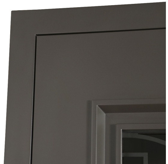 Стальная дверь "Поларис" с окном и лазерной резкой (терморазрыв 3к). | Два цвета покраски рамы и полотна (внешняя сторона - 