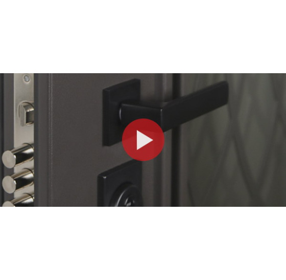 Стальная дверь Таганай с окном и английской решеткой (терморазрыв 3к) | Два цвета покраски рамы и полотна (внешняя сторона - 