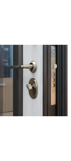 "Grand Lux light 2" с окном и лазерной резкой (терморазрыв 3к). | Два слоя покрытия: первый слой - цинкогрунт, второй слой - порошковое покрытие "муар коричневый"., 2050 х 880; 2050 х 960.