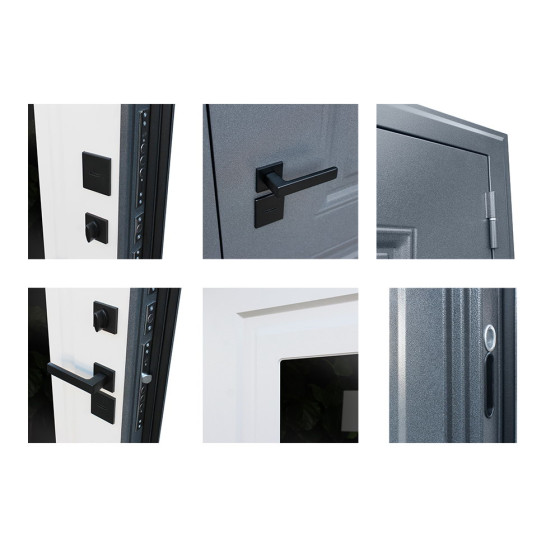 Стальная дверь "Арктика" с зеркалом (терморазрыв 3к). Заказная модель. | Порошковое покрытие 