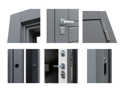 Входная дверь с панелью с наружной и внутренней стороны