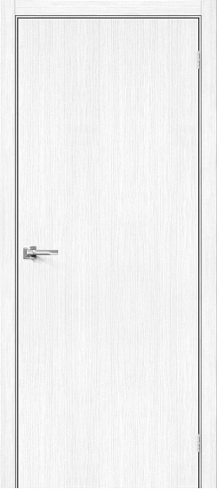 Межкомнатная дверь Браво-0, цвет: Snow Melinga, с покрытием из эко шпона, серия: Bravo A, размер: 190*55