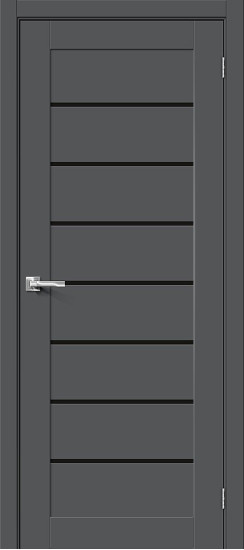 Межкомнатная дверь Браво-22 Black Shine, цвет: Stormy Silk, с покрытием: ПЭТ, серия: Bravo X, размер: 200*60