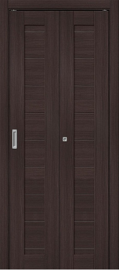 Складная дверь Браво-21, цвет: Wenge Melinga, с покрытием из эко шпона, серия: Bravo X, размер: 200*40