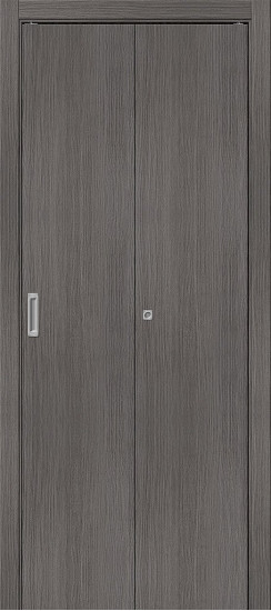 Складная дверь Браво-0, цвет: Grey Melinga, с покрытием из эко шпона, серия: Bravo A, размер: 200*40