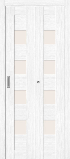 Складная дверь Браво-23, цвет: Snow Melinga, с покрытием из эко шпона, серия: Bravo X, размер: 200*40