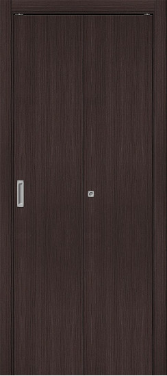 Складная дверь Браво-0, цвет: Wenge Melinga, с покрытием из эко шпона, серия: Bravo A, размер: 200*40