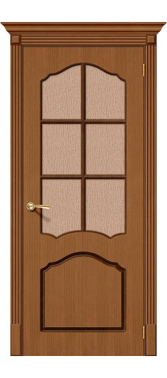 Межкомнатная дверь Каролина, цвет: Ф-11 (Орех), с покрытием из шпона, серия: Fine-line, размер: 200*60