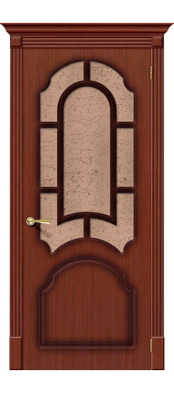 Межкомнатная дверь Соната, цвет: Ф-15 (Макоре), с покрытием из шпона, серия: Fine-line, размер: 200*60