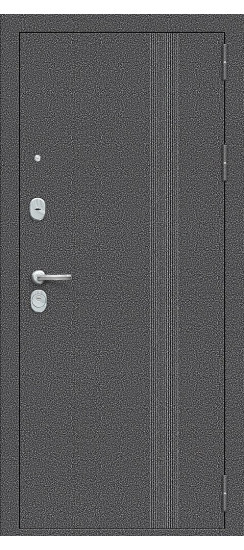 Входная дверь Тайга-9 Вертикаль, цвет: Антик Серебряный/Серый, из серии: Optim, размер: 205*96, открывание: Правое