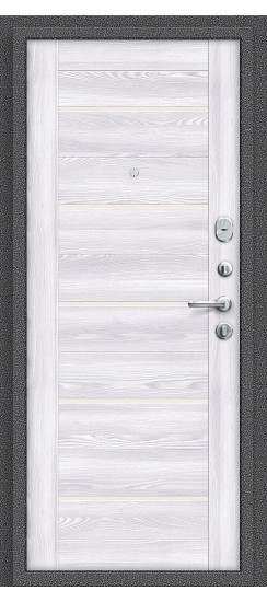 Входная дверь Тайга-9, цвет: Антик Серебряный/Царга, из серии: Optim, размер: 205*86, открывание: Левое