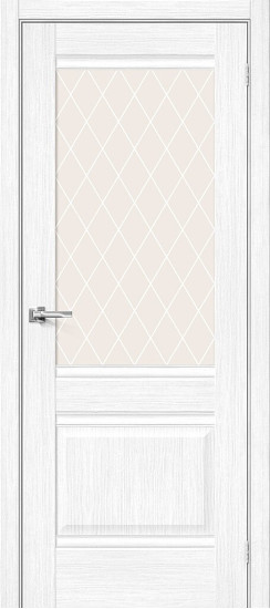 Межкомнатная дверь Прима-3, цвет: Snow Melinga, с покрытием из эко шпона, серия: Prima, размер: 200*60
