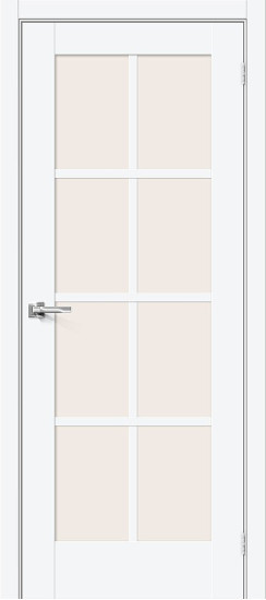 Межкомнатная дверь Прима-11.1, цвет: White Silk, с покрытием: ПЭТ, серия: Prima, размер: 200*60