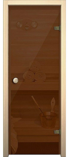 Межкомнатная стеклянная дверь Кноб Е, цвет: Бронза тонированное