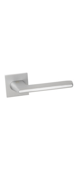 Ручка дверная квадр.тонкое осн. VETTORE R21.190 MCP/WH, мат. хром/белый