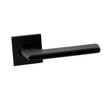 Ручка дверная квадр.тонкое осн. VETTORE R21.190 MBP/BL, мат. черн./черн.