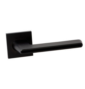 Ручка дверная квадр.тонкое осн. VETTORE R21.190 MBP/BL, мат. черн./черн.