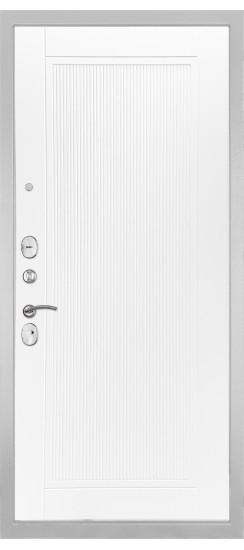 Дверь Гранит Лира Белая | Внешняя МДФ-панель и наличники: цвет «Белый», 10мм.