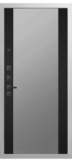 Дверь Гранит Вайт | Внешняя МДФ-панель и наличники: цвет «Белый», 10мм