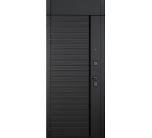 Дверь Гранит Пиано Черная с фрамугой