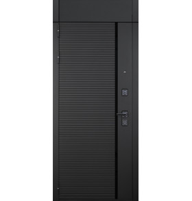 Дверь Гранит Пиано Черная с фрамугой