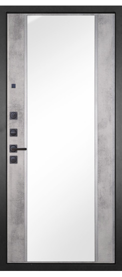 Дверь Гранит Пиано Серая | полимерно-порошковое, цвет «муар черный металик»