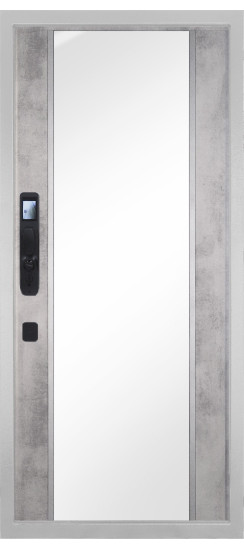 Дверь Гранит Пиано Смарт Белая | Внешняя МДФ-панель и наличники: цвет «Белый», 10мм