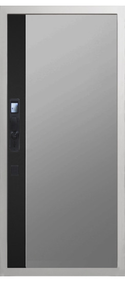 Дверь Гранит Пиано Смарт Белая | Внешняя МДФ-панель и наличники: цвет «Белый», 10мм