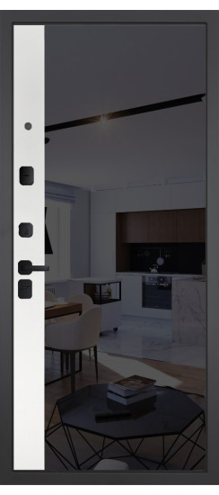 Дверь Гранит Геометрия | Внешняя МДФ-панель и наличники: цвет «Черный Крап», 16мм