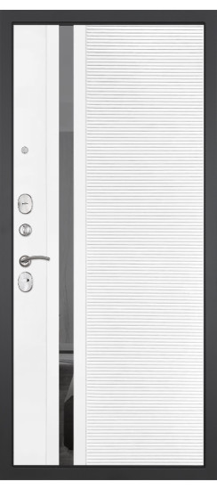 Дверь Гранит Лира | Внешняя МДФ-панель и наличники: цвет «Бетон темный», 10мм.