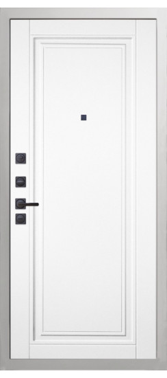 Дверь Гранит Вайт | Внешняя МДФ-панель и наличники: цвет «Белый», 10мм