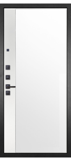 Дверь Гранит Горизонт | Внешняя МДФ-панель и наличники: цвет «Черный Крап»