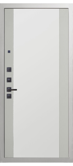 Дверь Гранит Вайт | Внешняя МДФ-панель и наличники: цвет «Белый», 10мм