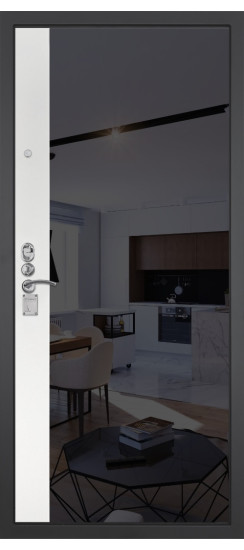 Дверь серии Гранит Т3 | Внешняя МДФ-панель и наличники: цвет «Графит», 18мм.