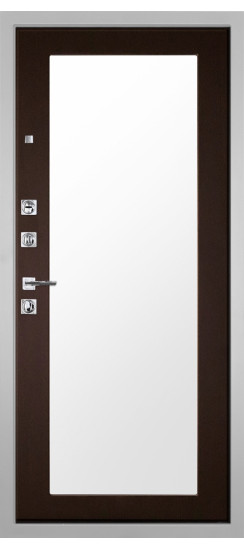 Дверь Гранит Пиано Белая | Внешняя МДФ-панель и наличники: цвет «Белый», 10мм