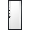 Дверь Гранит Пиано Эко | Внешняя МДФ-панель и наличники: цвет «Ель поперечная», черное стекло, 10мм.