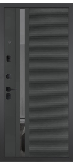 Дверь Гранит Геометрия | Внешняя МДФ-панель и наличники: цвет «Черный Крап», 16мм