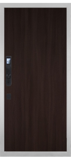 Дверь Гранит Пиано Смарт Белая | Внешняя МДФ-панель и наличники: цвет «Белый», 10мм