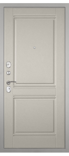 Дверь Гранит Лира Белая | Внешняя МДФ-панель и наличники: цвет «Белый», 10мм.