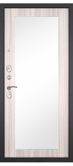 Дверь Гранит Лира | Внешняя МДФ-панель и наличники: цвет «Бетон темный», 10мм.